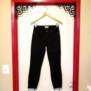 Paige Verdugo Crop Raw Hem Black Jeans